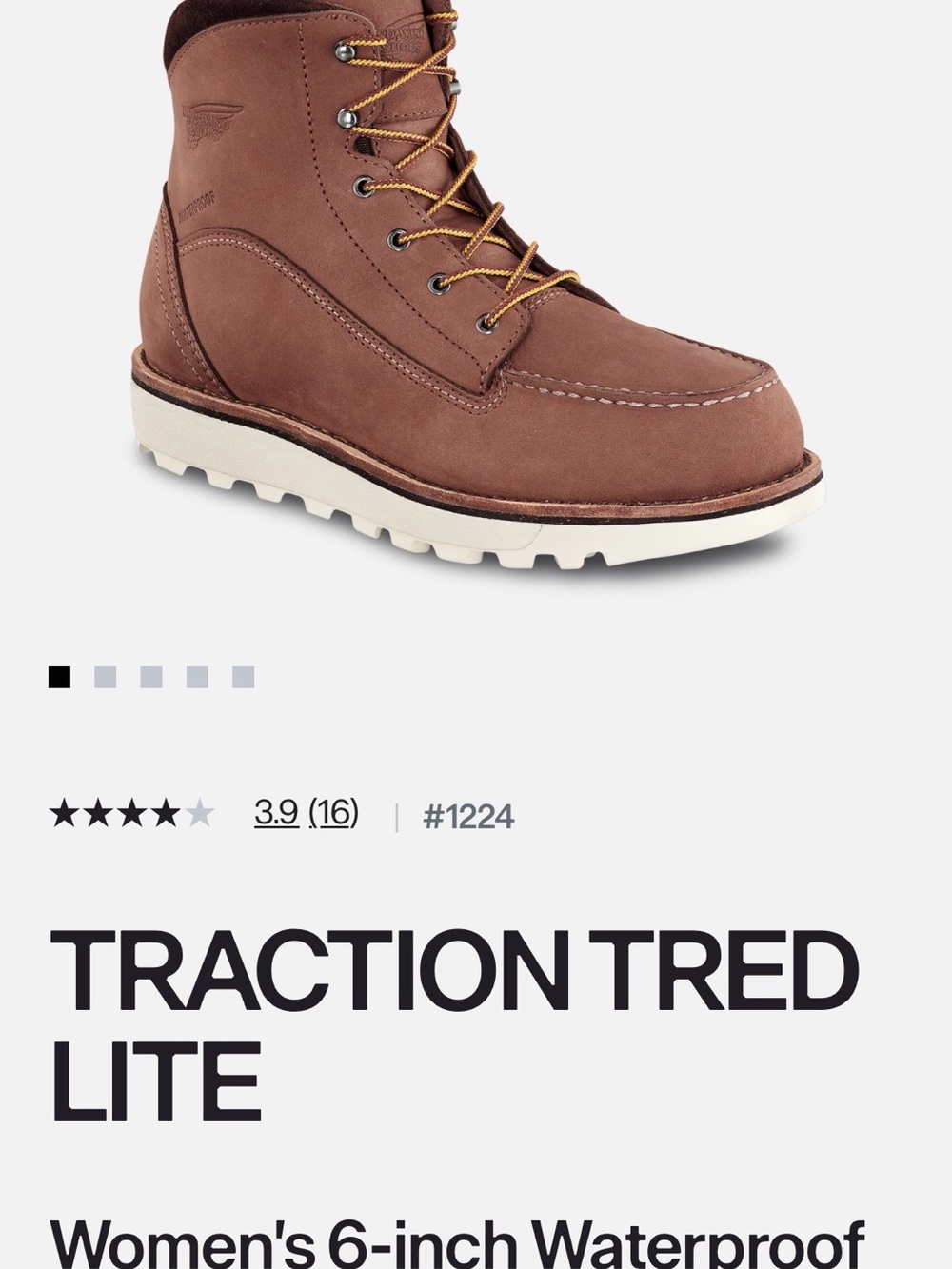 Red Wing Shoes Brown Moc Toe Boot with White Lug Sole